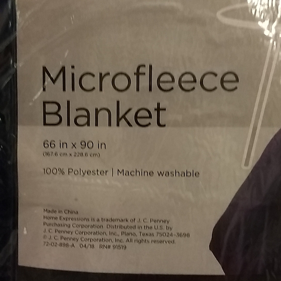 NIP Twin Microfleece Blanket in Navy - Picture 2 of 5
